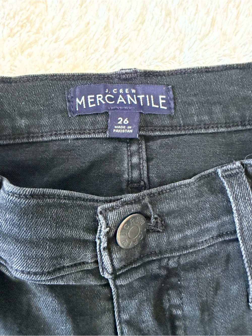 J.Crew Mercantile distressed faded black stretch high rise skinny jeans 26
